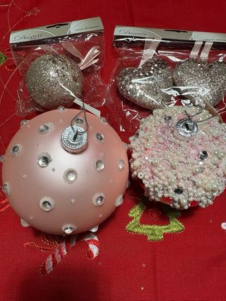 Decorazioni Natalizie Cuore e Palla Glitter