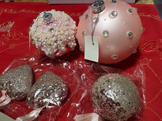 Decorazioni Natalizie Cuore e Palla Glitter