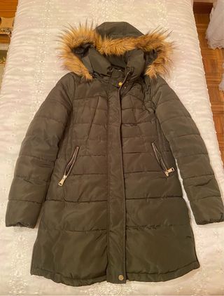 Abrigo acolchado mujer verde