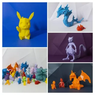 Figuras Pokémon estilo low poly
