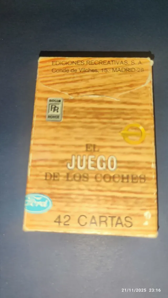 Naipes Juego Coches Antiguos y Modernos