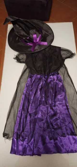 Disfraz Bruja Morado y Negro niña