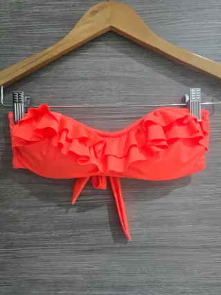 Top bikini volantes naranja