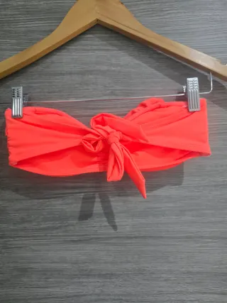 Top bikini volantes naranja