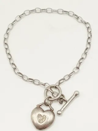 Bracciale donna Cuore Charm Argento 925 zirconi