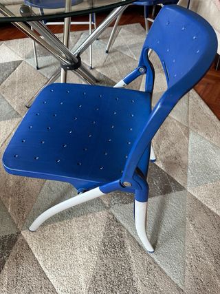 Conjunto de mesa redonda cristal y sillas plegable