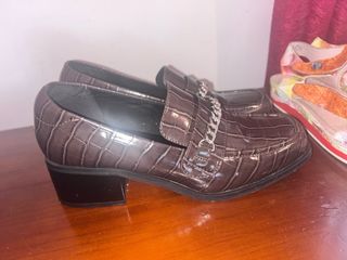 Mocasines Marrones Cocodrilo Mujer