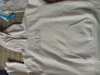 Felpa unisex panna con cappuccio