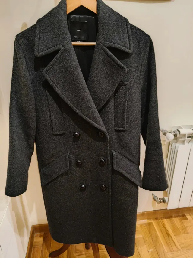 Abrigo MNG Gris Doble Botonadura