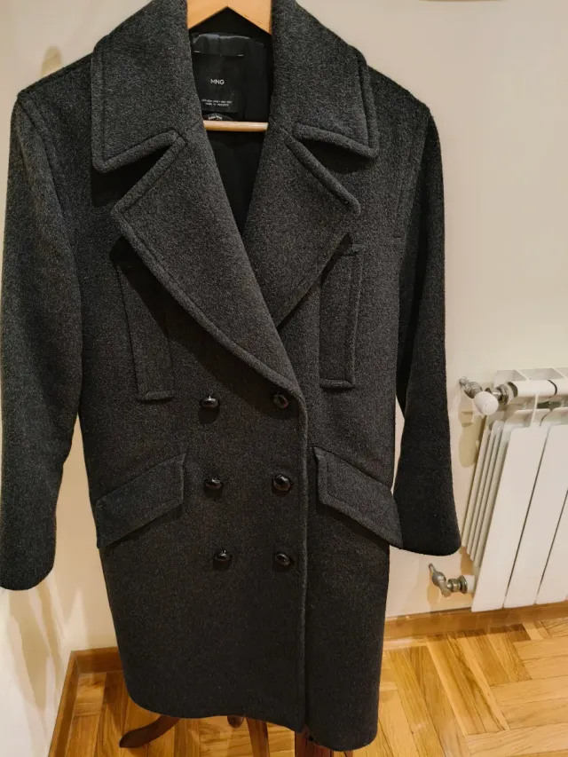 Abrigo MNG Gris Doble Botonadura