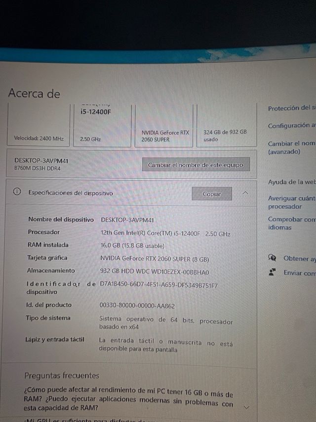 Gigabyte RTX 2060 Super Tarjeta Gráfica