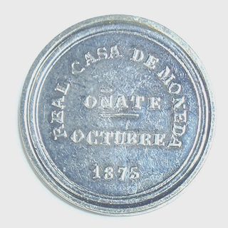 Réplica moneda Carlos VII - 1875 - Baño Plata