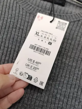 Jersey Zara punto con lazadas Talla XL