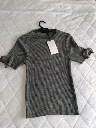 Jersey Zara punto con lazadas Talla XL