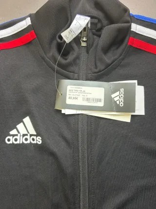 Chaqueta Adidas Negra con Rayas Tricolor
