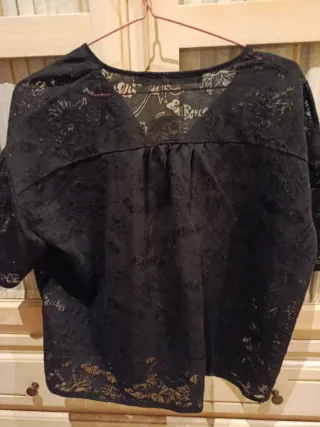 Blusa Bimba y Lola Negra Encaje