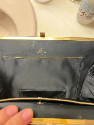 Bolso Loewe Terciopelo y Raso Negro vintage.