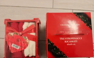 scatola regalo natale candele strofinacci lavette