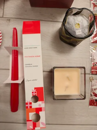 scatola regalo natale candele strofinacci lavette