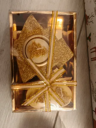 scatola regalo natale candele strofinacci lavette