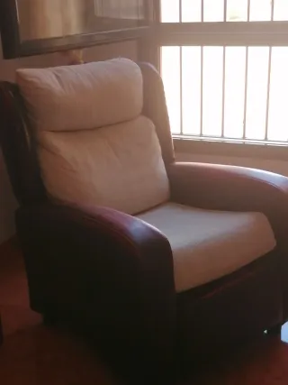 Sillón relax tela y piel