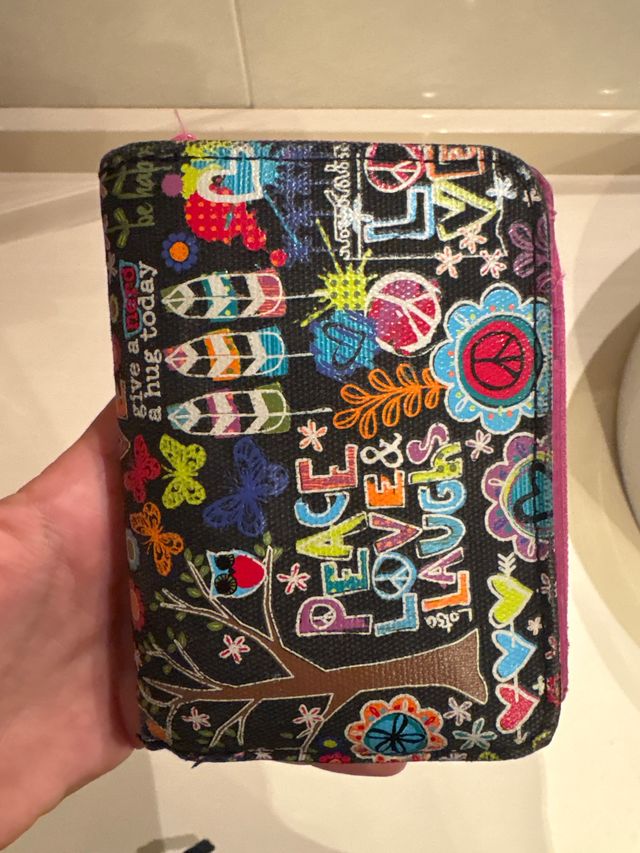 Cartera monedero con diseño Peace & Love