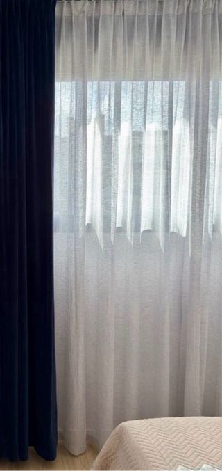 Tende in lino di colore grigio