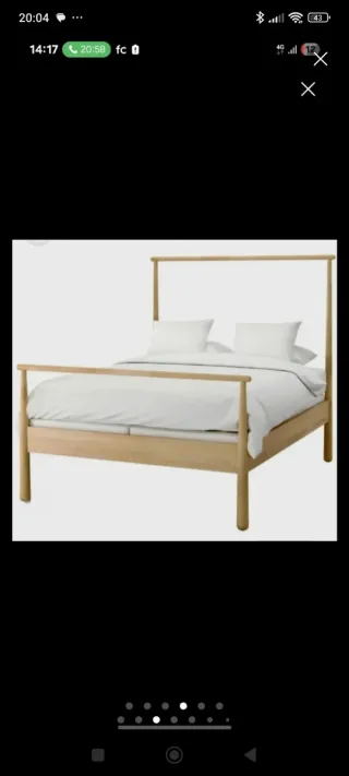 Letto Gjora Ikea in legno con sommier e comodini