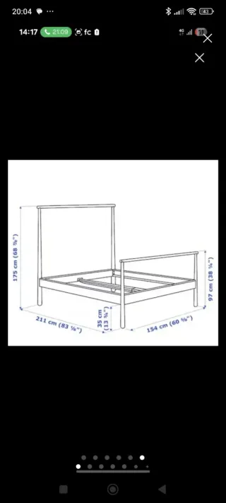 Letto Gjora Ikea in legno con sommier e comodini