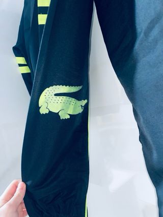 Chándal Lacoste Negro con Detalles Verdes