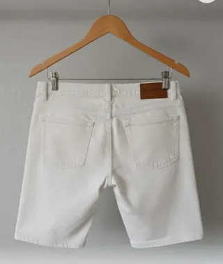 Pantalón Corto Slim Fit Blanco Pull&Bear