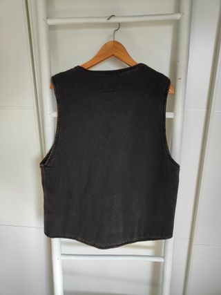 Chaleco Zara Negro Cremallera Bolsillos