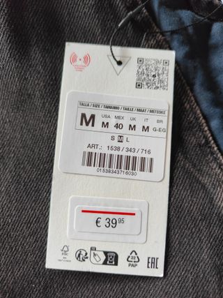 Chaleco Zara Negro Cremallera Bolsillos