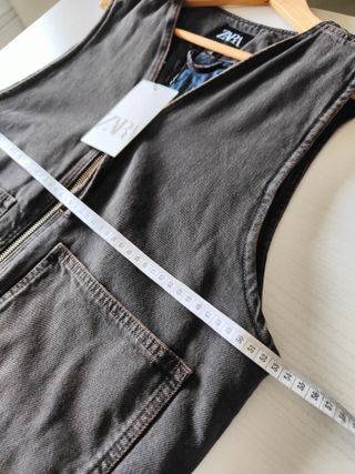 Chaleco Zara Negro Cremallera Bolsillos