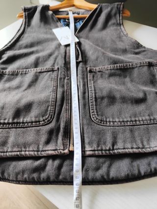 Chaleco Zara Negro Cremallera Bolsillos