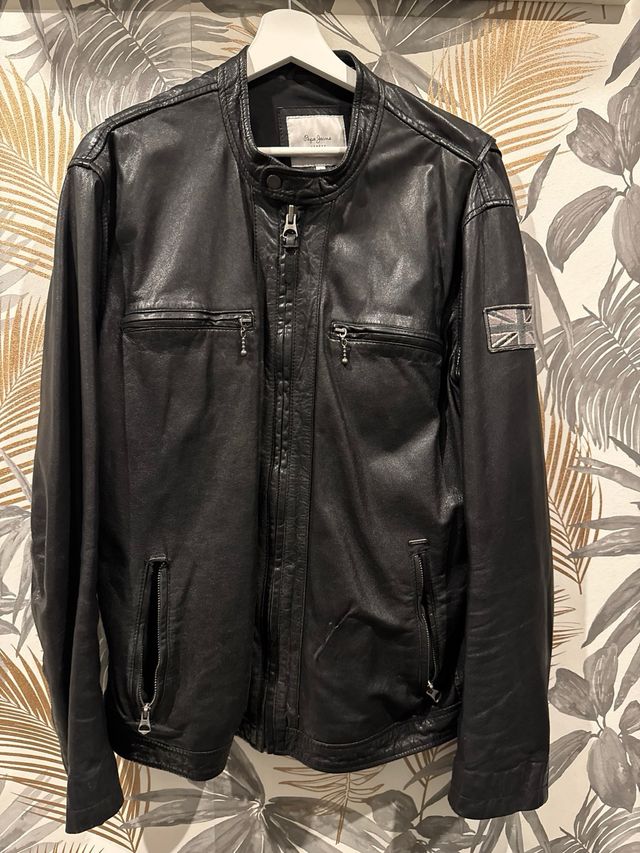 Cazadora Cuero Pepe Jeans Negra