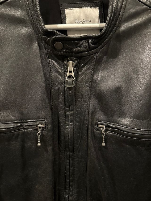 Cazadora Cuero Pepe Jeans Negra