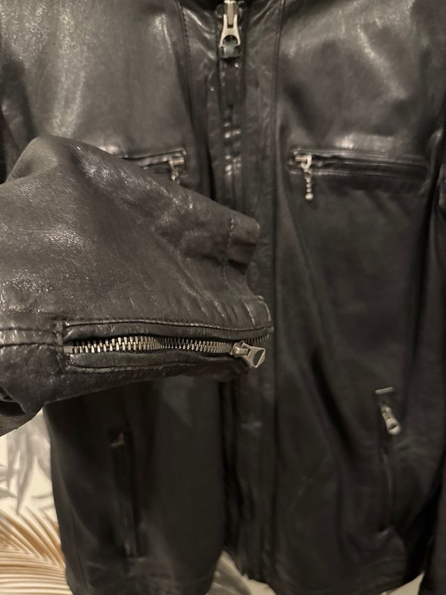 Cazadora Cuero Pepe Jeans Negra