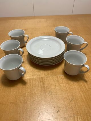 Juego de café de porcelana 6 tazas