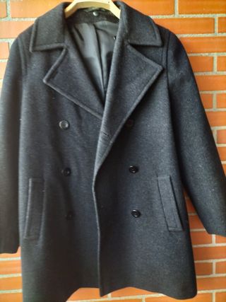 Chaquetón gris doble botonadura