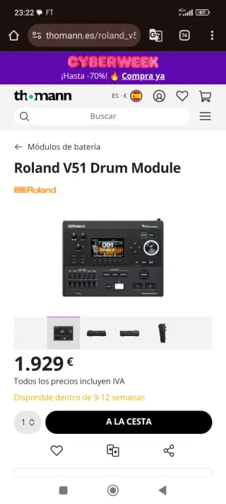 Roland V-Drums V51 Módulo ofertas black friday
