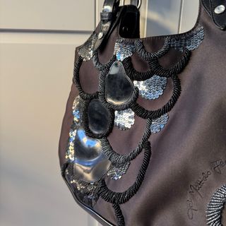 Borsa Gai Mattiolo vintage nera con applicazioni