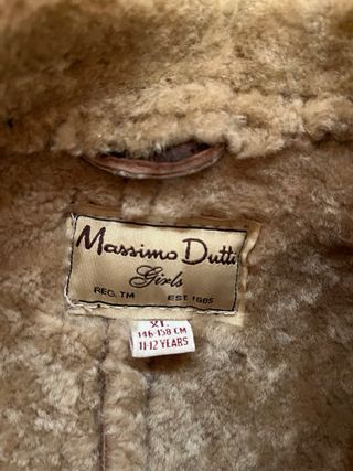 Abrigo marrón de piel Massimo Dutti