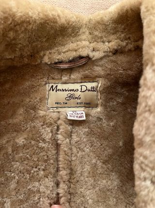 Abrigo marrón de piel Massimo Dutti