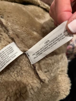 Abrigo marrón de piel Massimo Dutti