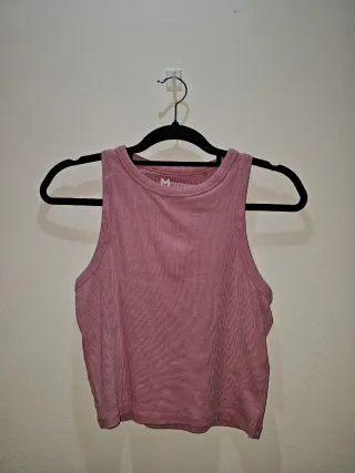 Camiseta sin mangas H&M Talla M Rosa