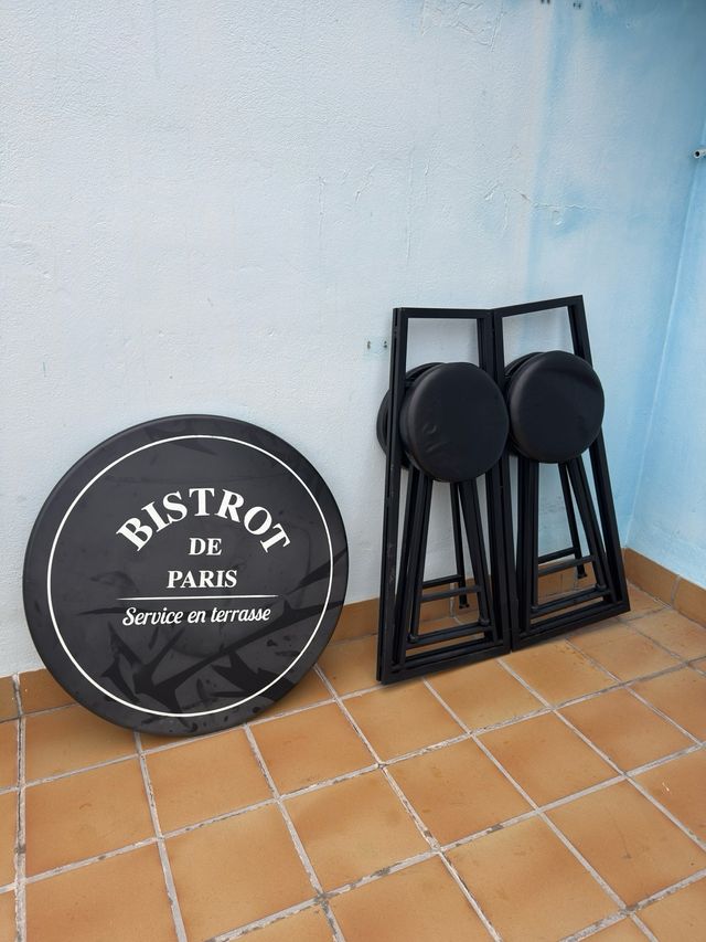 Mesa alta plegable exterior