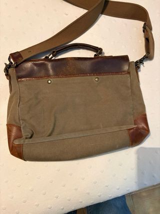 Mochila Vintage Mensajero/Maletín Cuero y Lona