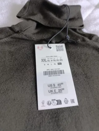 Jersey Zara cuello vuelto botones dorados Talla XL