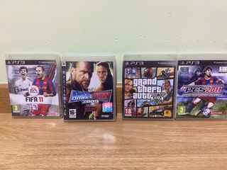 4 Juegos PS3: FIFA 11, WWE 2009, GTA V, PES 2011